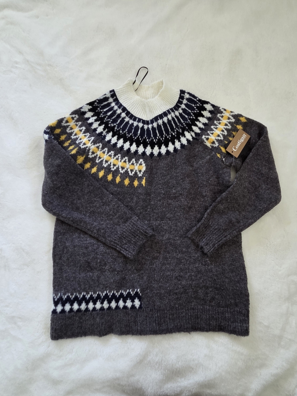DNA Fair Isle Sweater Gray Size Small
